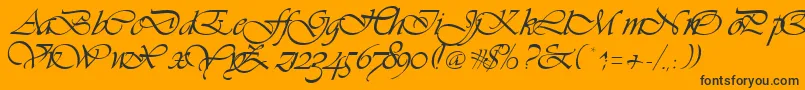 Vivienne Font – Black Fonts on Orange Background