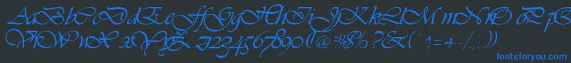 Vivienne Font – Blue Fonts on Black Background