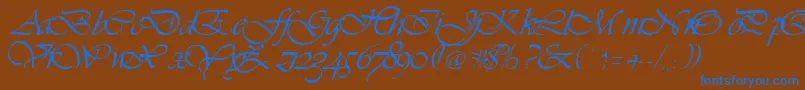Vivienne Font – Blue Fonts on Brown Background