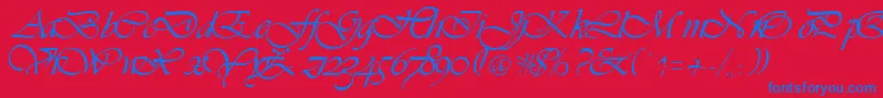fuente Vivienne – Fuentes Azules Sobre Fondo Rojo