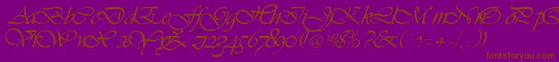 Vivienne Font – Brown Fonts on Purple Background