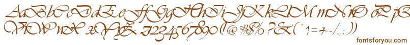 Vivienne-Schriftart – Braune Schriften auf weißem Hintergrund