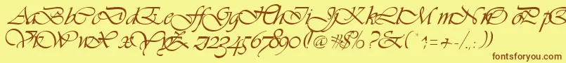 Vivienne Font – Brown Fonts on Yellow Background