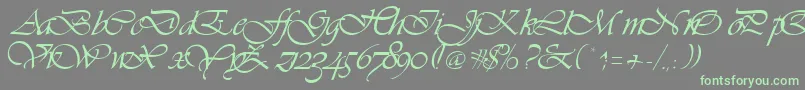 Vivienne Font – Green Fonts on Gray Background