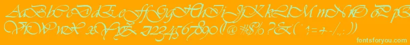 Vivienne Font – Green Fonts on Orange Background