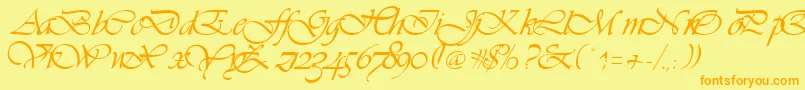 Vivienne Font – Orange Fonts on Yellow Background