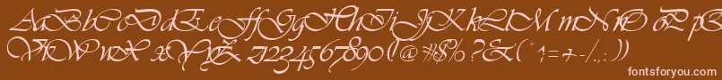 Vivienne Font – Pink Fonts on Brown Background