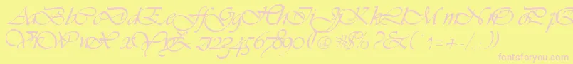 Vivienne Font – Pink Fonts on Yellow Background