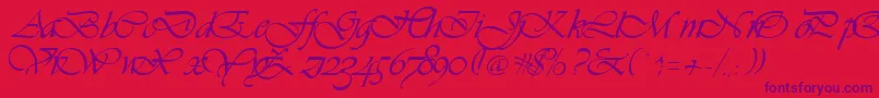 Vivienne Font – Purple Fonts on Red Background