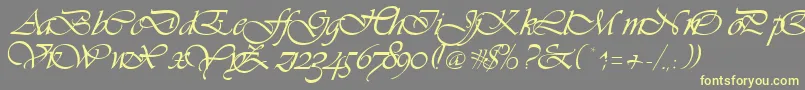 Vivienne Font – Yellow Fonts on Gray Background