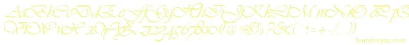 Vivienne Font – Yellow Fonts on White Background