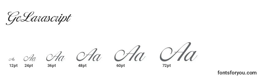 GeLarascript Font Sizes