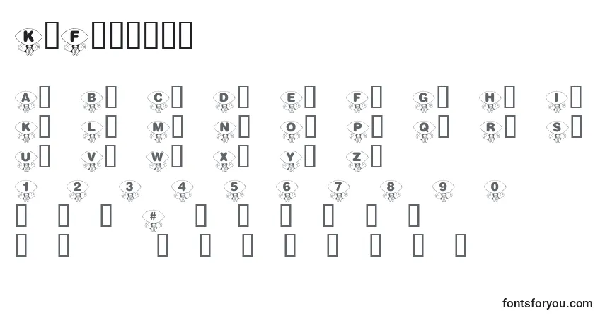 Schriftart KrFooball – Alphabet, Zahlen, spezielle Symbole