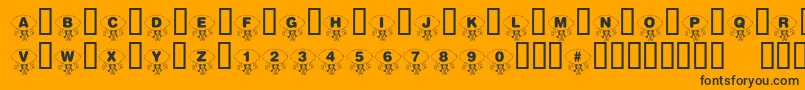 Fonte KrFooball – fontes pretas em um fundo laranja