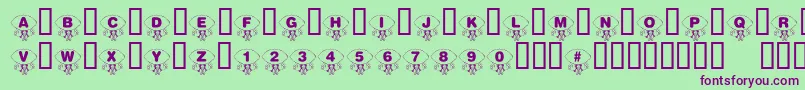 KrFooball Font – Purple Fonts on Green Background