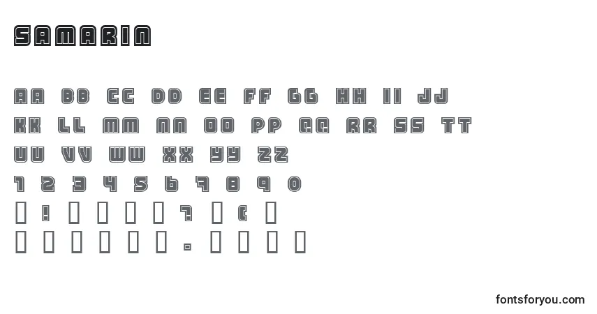 Samarin-fontti – aakkoset, numerot, erikoismerkit