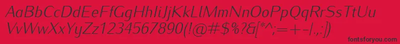 IwonalightItalic Font – Black Fonts on Red Background