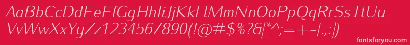 IwonalightItalic Font – Pink Fonts on Red Background