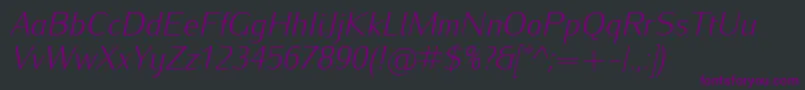 IwonalightItalic Font – Purple Fonts on Black Background