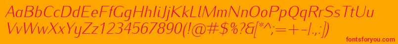 IwonalightItalic Font – Red Fonts on Orange Background