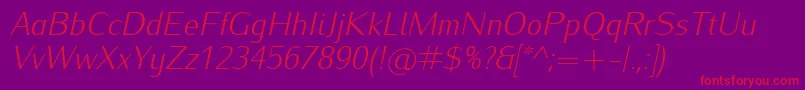 IwonalightItalic Font – Red Fonts on Purple Background