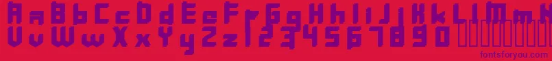 Inaveltjockaslkten-Schriftart – Violette Schriften auf rotem Hintergrund