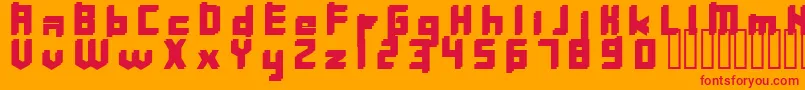 Inaveltjockaslkten Font – Red Fonts on Orange Background