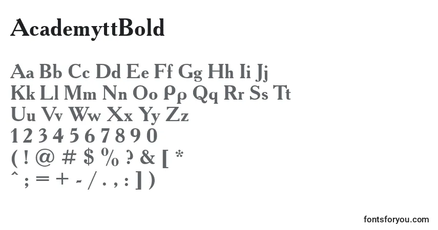 AcademyttBoldフォント–アルファベット、数字、特殊文字