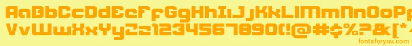 Czcionka WeaponeerExpanded – pomarańczowe czcionki na żółtym tle