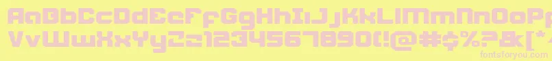 WeaponeerExpanded-fontti – vaaleanpunaiset fontit keltaisella taustalla