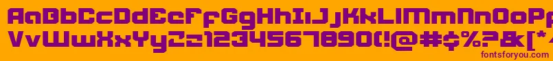 WeaponeerExpanded-Schriftart – Violette Schriften auf orangefarbenem Hintergrund