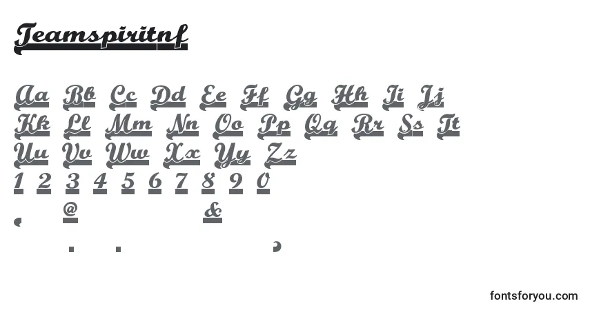 A fonte Teamspiritnf (51599) – alfabeto, números, caracteres especiais