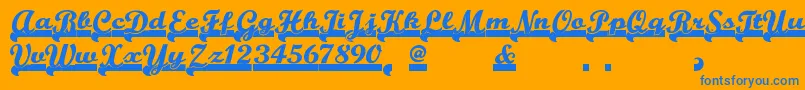Teamspiritnf Font – Blue Fonts on Orange Background