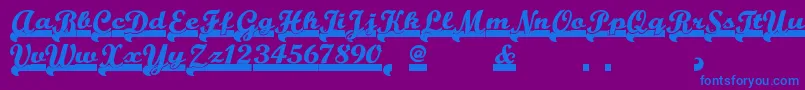 フォントTeamspiritnf – 紫色の背景に青い文字
