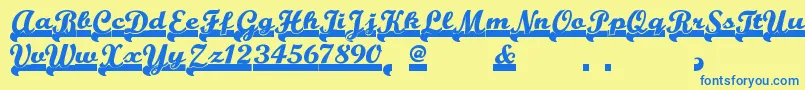 Teamspiritnf Font – Blue Fonts on Yellow Background