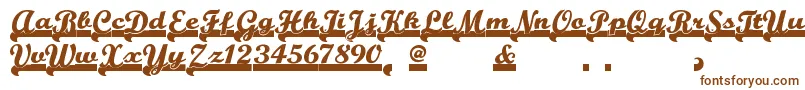 Teamspiritnf-Schriftart – Braune Schriften auf weißem Hintergrund