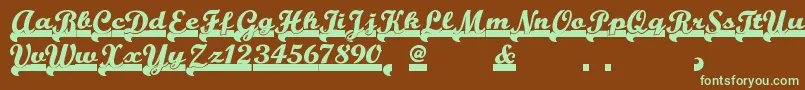 Teamspiritnf-fontti – vihreät fontit ruskealla taustalla