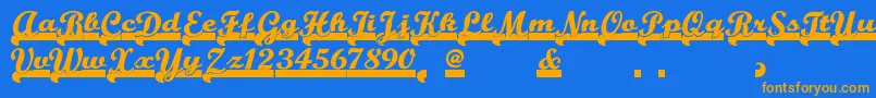 Teamspiritnf Font – Orange Fonts on Blue Background