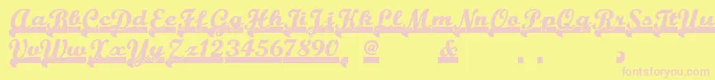 Teamspiritnf-fontti – vaaleanpunaiset fontit keltaisella taustalla