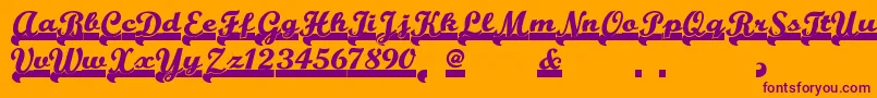 Teamspiritnf-Schriftart – Violette Schriften auf orangefarbenem Hintergrund