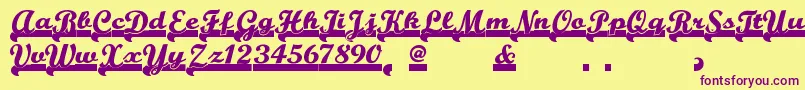 Teamspiritnf Font – Purple Fonts on Yellow Background