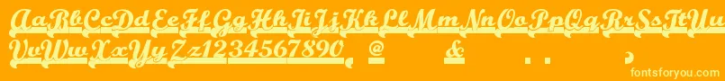Teamspiritnf Font – Yellow Fonts on Orange Background