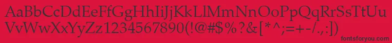 PalatinoLtLight-Schriftart – Schwarze Schriften auf rotem Hintergrund
