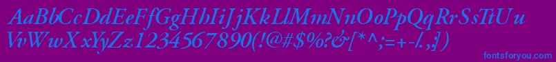 Шрифт GaramondsskSemibolditalic – синие шрифты на фиолетовом фоне