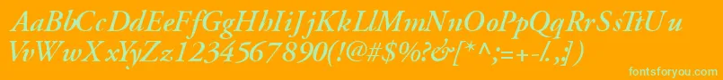 GaramondsskSemibolditalic Font – Green Fonts on Orange Background