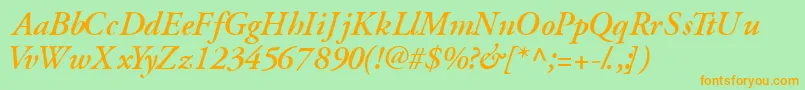 GaramondsskSemibolditalic Font – Orange Fonts on Green Background