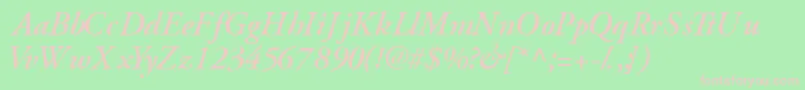 GaramondsskSemibolditalic Font – Pink Fonts on Green Background