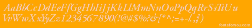 GaramondsskSemibolditalic Font – Pink Fonts on Orange Background