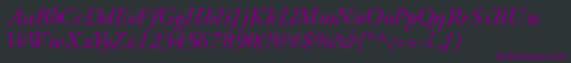 GaramondsskSemibolditalic-Schriftart – Violette Schriften auf schwarzem Hintergrund