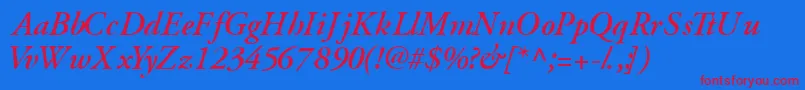 GaramondsskSemibolditalic Font – Red Fonts on Blue Background